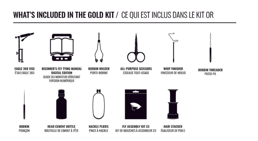 Shor Fly Tying Kit Gold Salmon