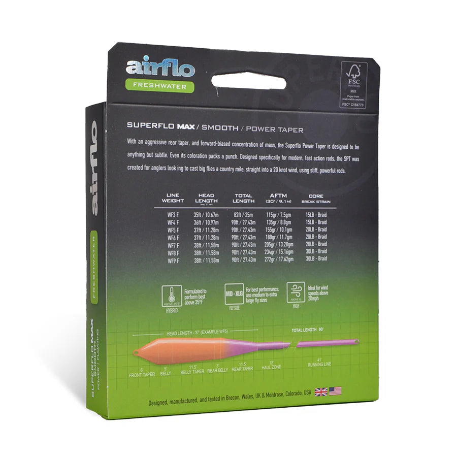 Airflo Superflo Max Smooth Power Taper Sunburst/Purple 8wf