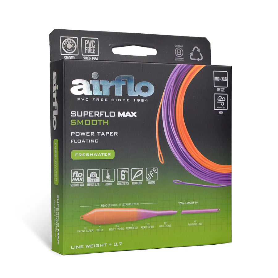 Airflo Superflo Max Smooth Power Taper Sunburst/Purple 8wf