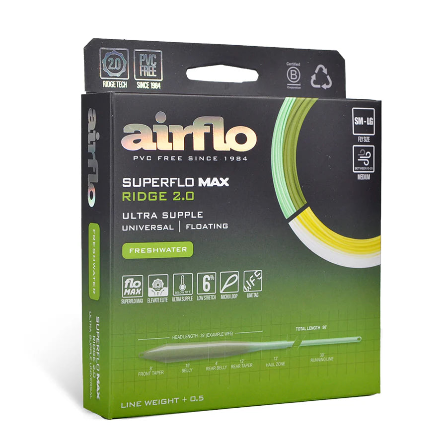 Airflo Superflo Max Ridge 2.0 Fishing Line Ultra Supple Pale Olive/Mint Green WF7F