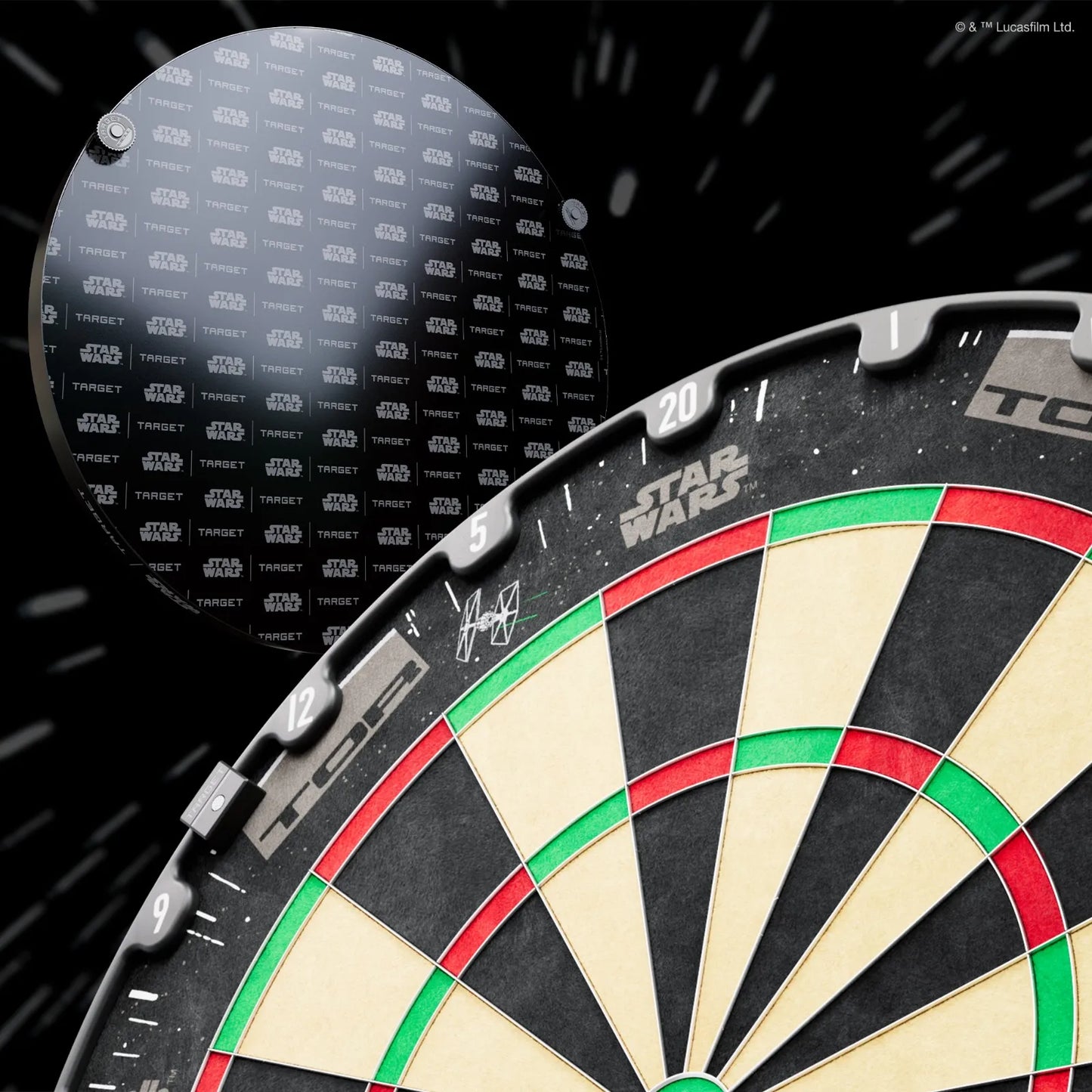 Target Darts Millennium Falcon Dartboard and Surround Bundle