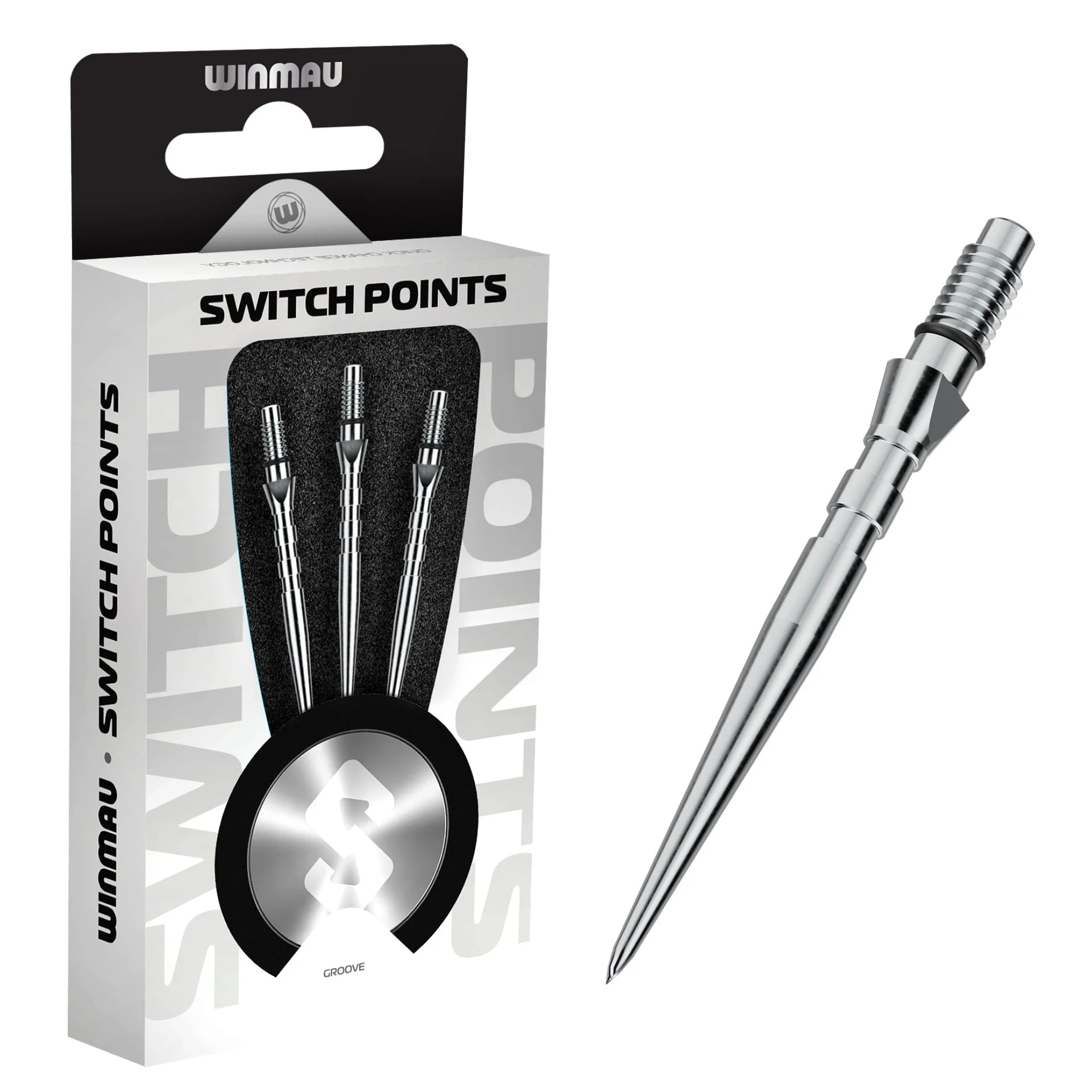 Winmau Switch Points Grooved Silver