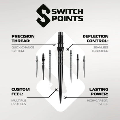 Winmau Switch Points Smooth Silver