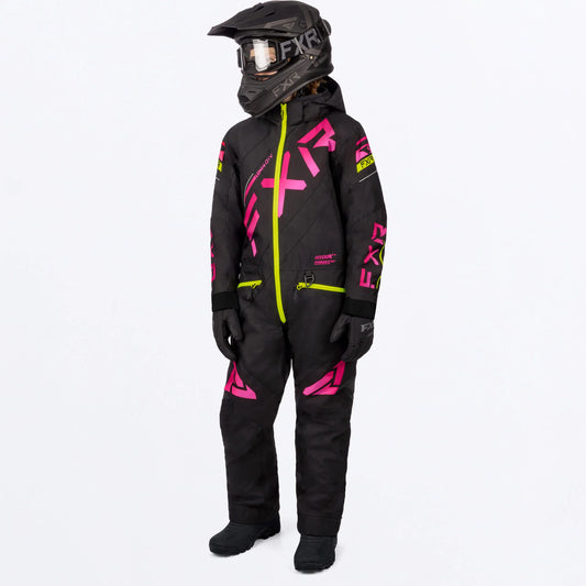 FXR Children's CX Monosuit Black/Raspberry Fade Size 6