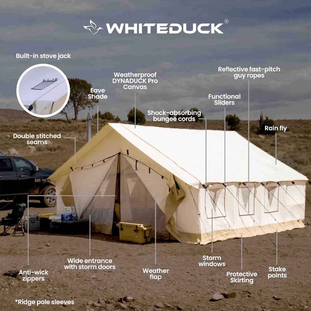 White Duck Alpha Pro 16'x20' Water/Fire Repellent Wall Tent (In-Store Pickup Only)