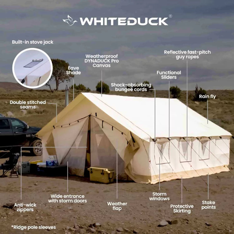 White Duck Alpha 16'x20' Water/Fire Repellent Wall Tent (In-Store Pickup Only)