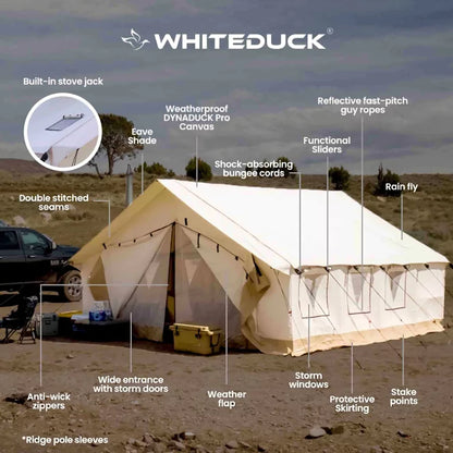 White Duck Alpha 12'x14' Water/Fire Repellent Wall Tent (In-Store Pickup Only)