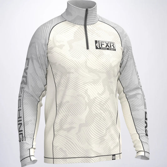 FXR Derby Shirt Long-Sleeve 1/4 Zip Bone and Grey Size XL