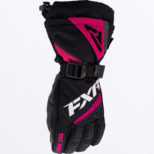 FXR Helix Mitt Child's Black and Fuchsia Size S