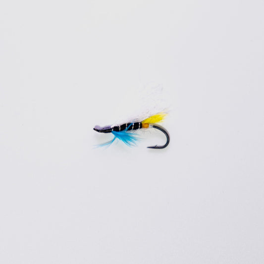 Wet Fly Blue Charm White Wing Yellow Butt #8