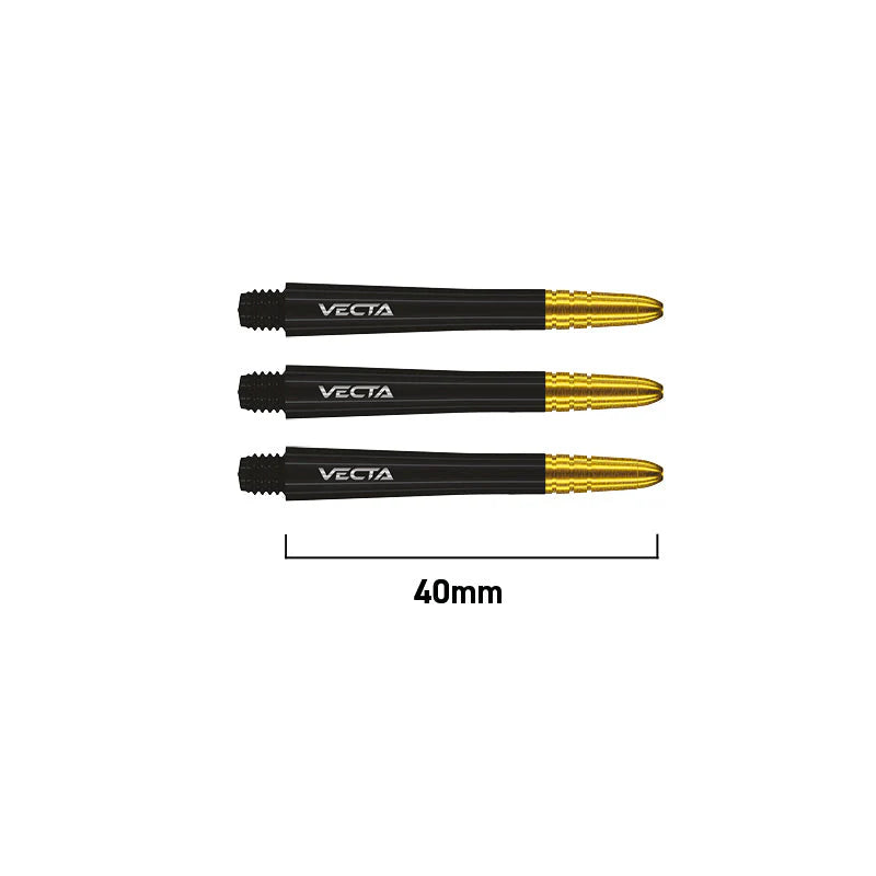 Winmau Vecta Dart Shafts Black and Gold Medium