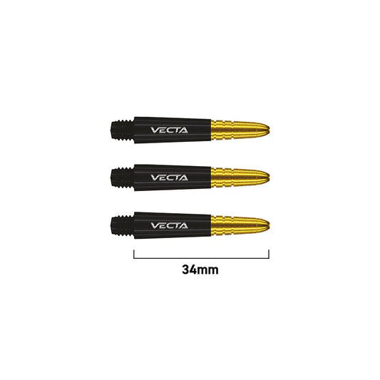 Winmau Vecta Dart Shafts Black/Gold Short