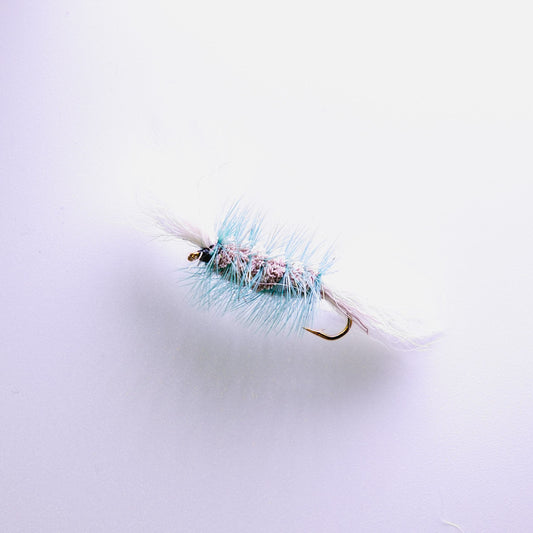 Dry Fly Gray Body Blue Hackle Bomber #6