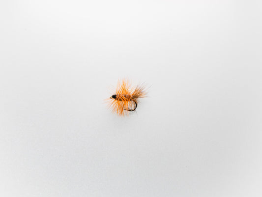 Dry Fly Natural Body Orange Hackle Bug #10