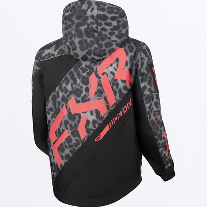 FXR Children's CX Jacket Black Cheetah/Watermelon Size 8
