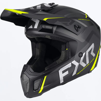 FXR Clutch Evo Helmet Black and HiVis Size L