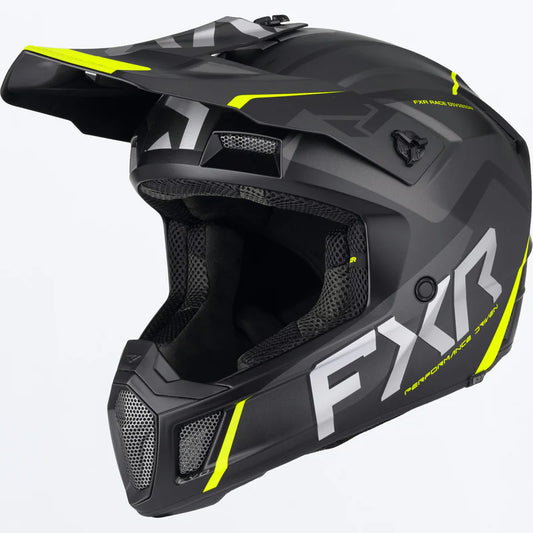 FXR Clutch Evo Helmet Black and HiVis Size L