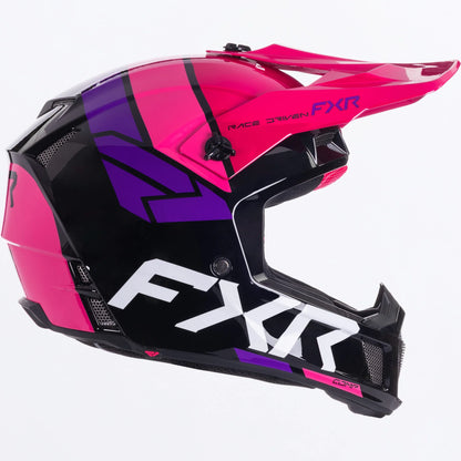 FXR Clutch Comp MX Helmet Black/Razz Size L