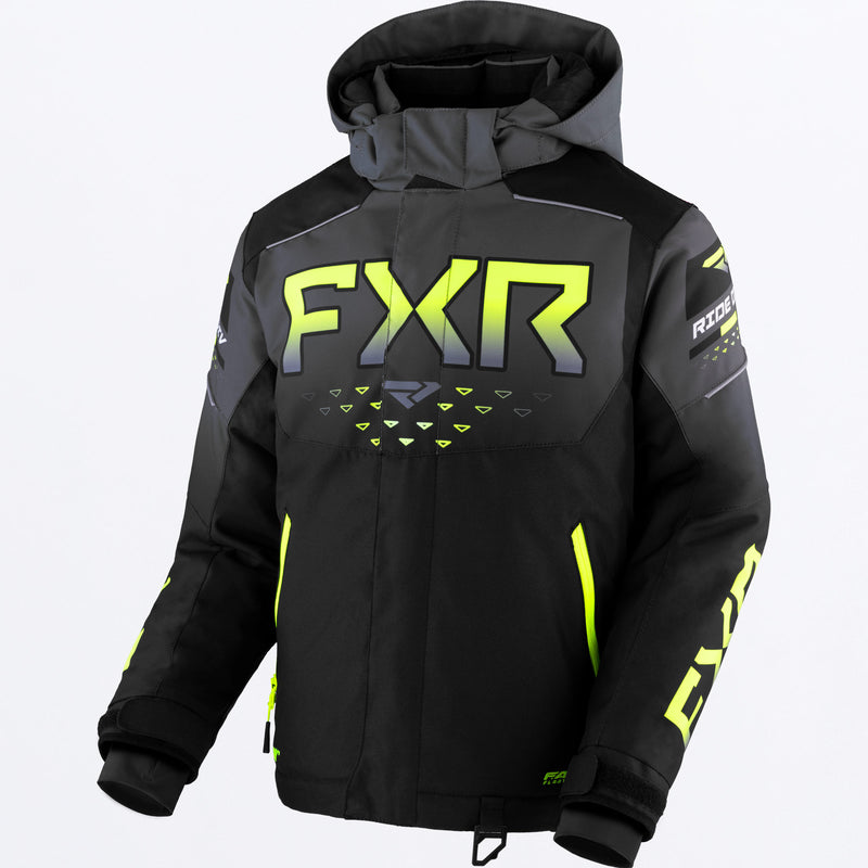 Youth HELIUM JACKET BLACK/CHAR FADE/HIVIS SZ14