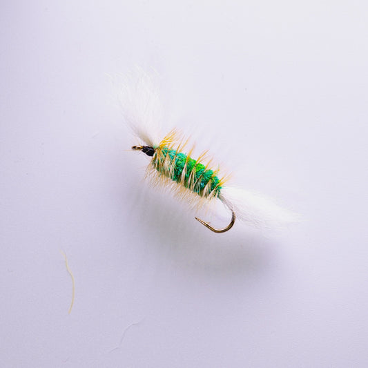 Dry Fly Green Body Brown Hackle Bomber #6