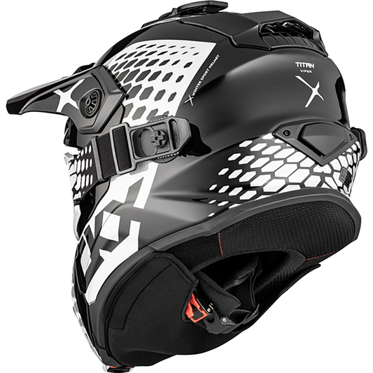 Helmet CKX Titan Viper Black and White Glossy Size S