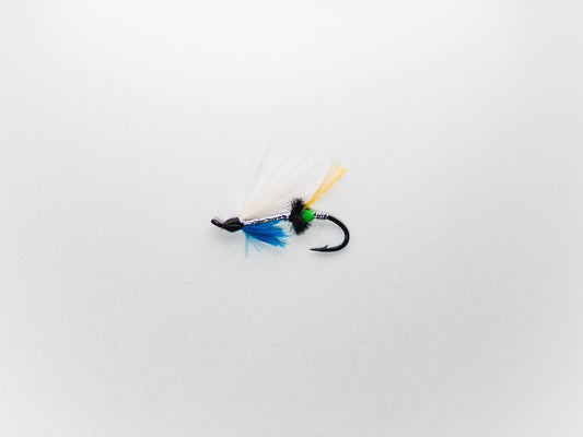 Wet Fly Silver Blue Green Butt White Wing #6