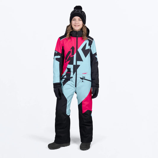 FXR Cold Cross CX Monosuit Maui Youth's Blue/Razz Size 10
