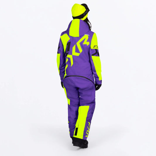 FXR Cold Cross CX Lite Monosuit Women's Dark Amethyst and HiVis Size 6