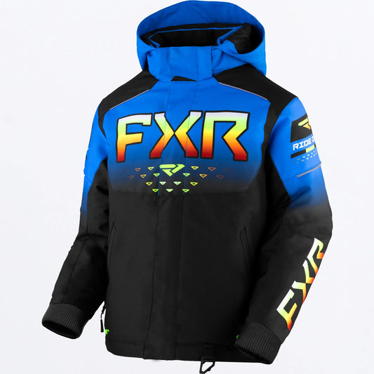 FXR Helium Jacket Children's Black and Blue and Inferno Size 2