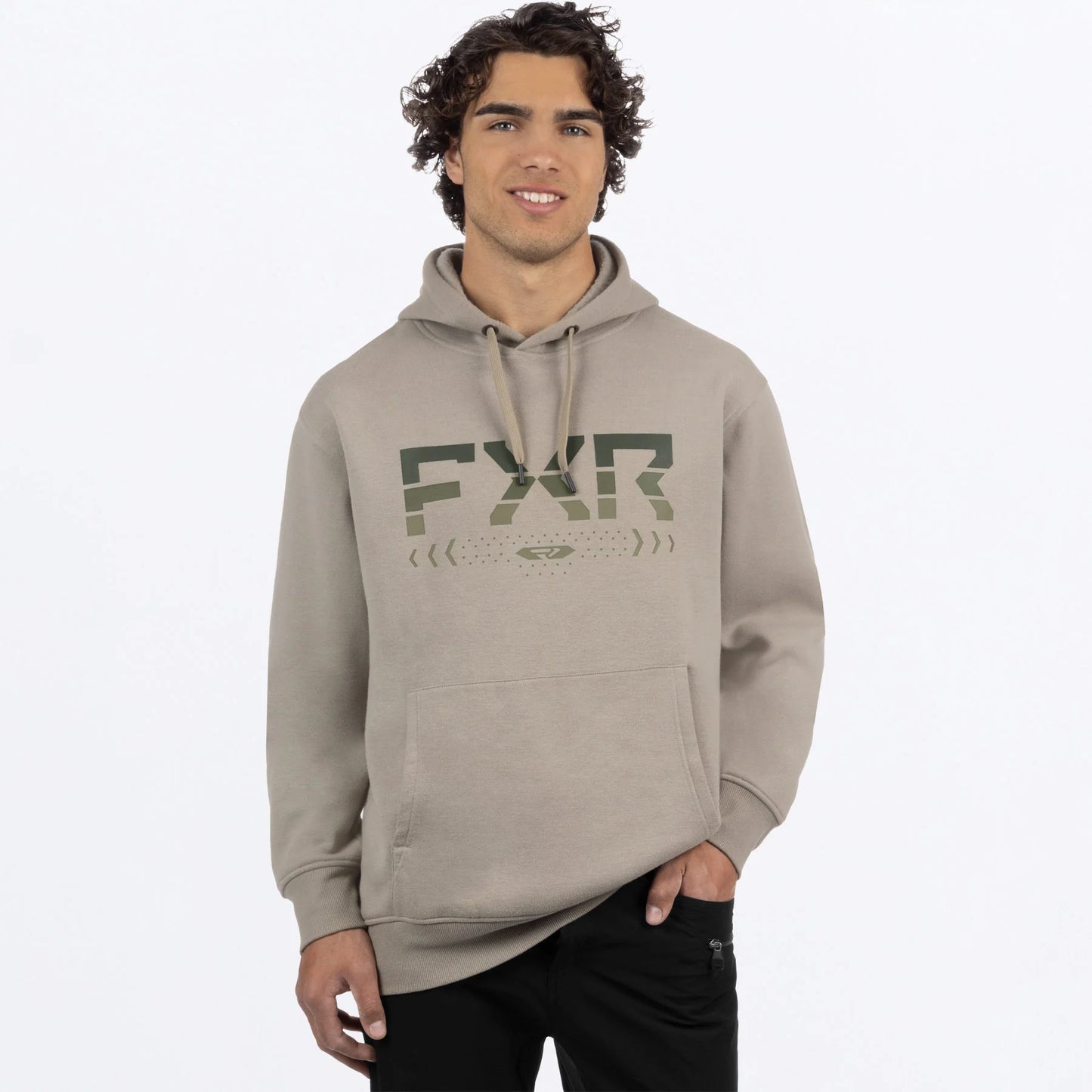 FXR Unisex Helium Cotton Hoodie Stone/Forest Size XL