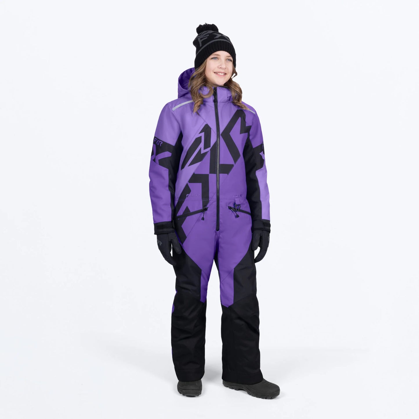 FXR Cold Cross CX Monosuit Youths' Amethyst/Black Size 10