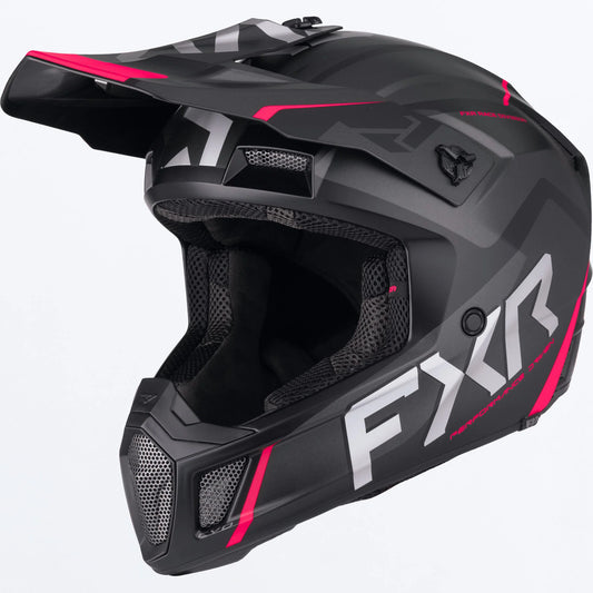 FXR Clutch EVO Helmet Black and Razz Size L