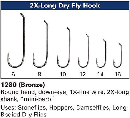 Daiichi 1280 2x Long Dry Fly Hooks Size 8 25 pk