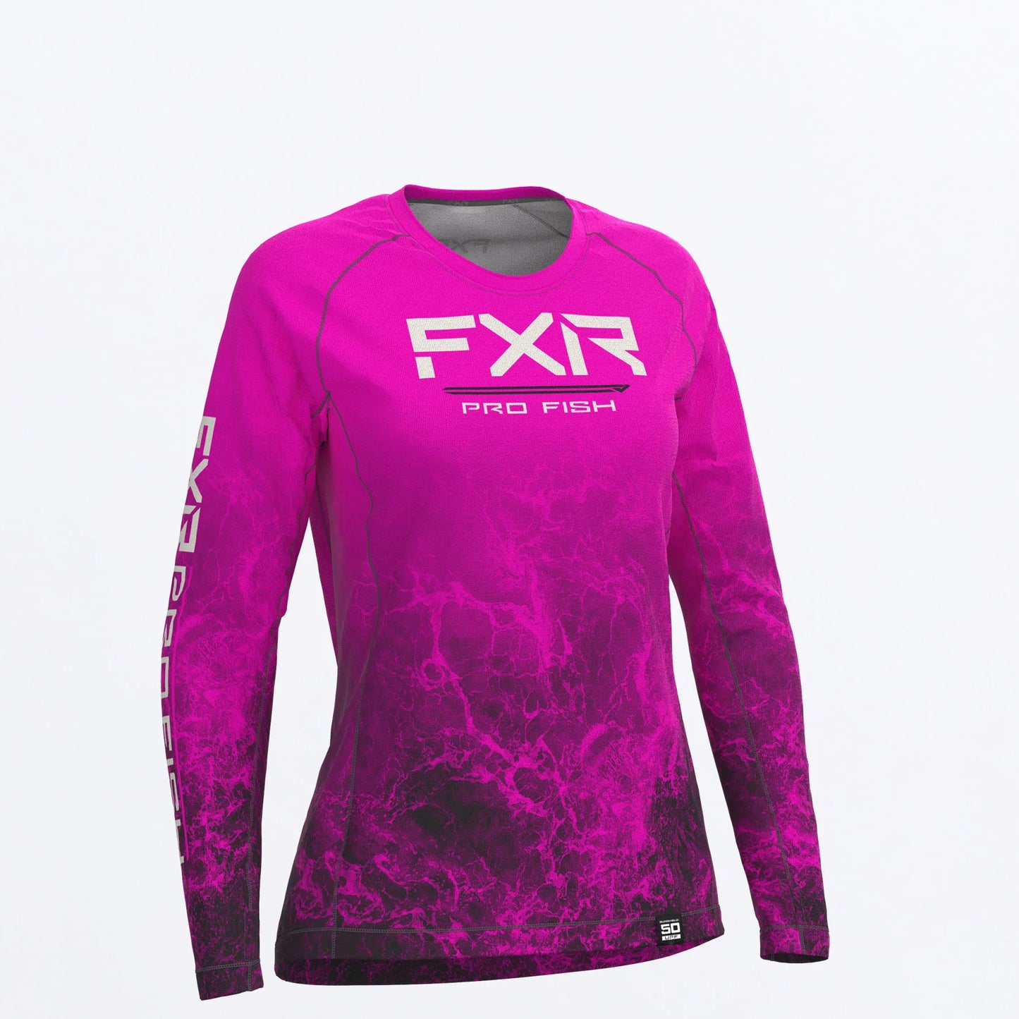 FXR Derby UPF Longsleeve Women's Fuchsia Ripple Size S