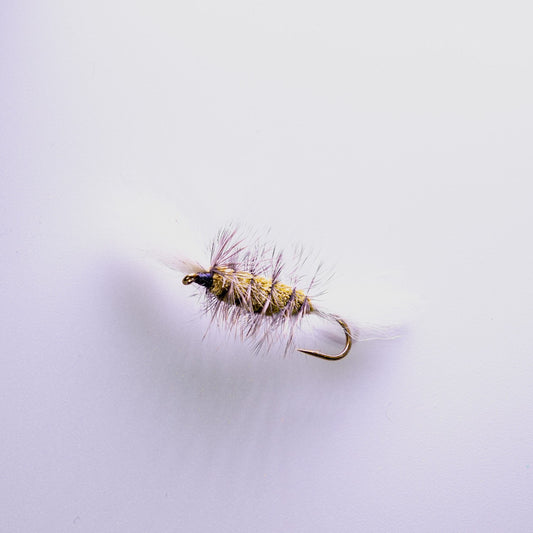 Dry Fly Gray Green Body Gray Hackle Bomber #6
