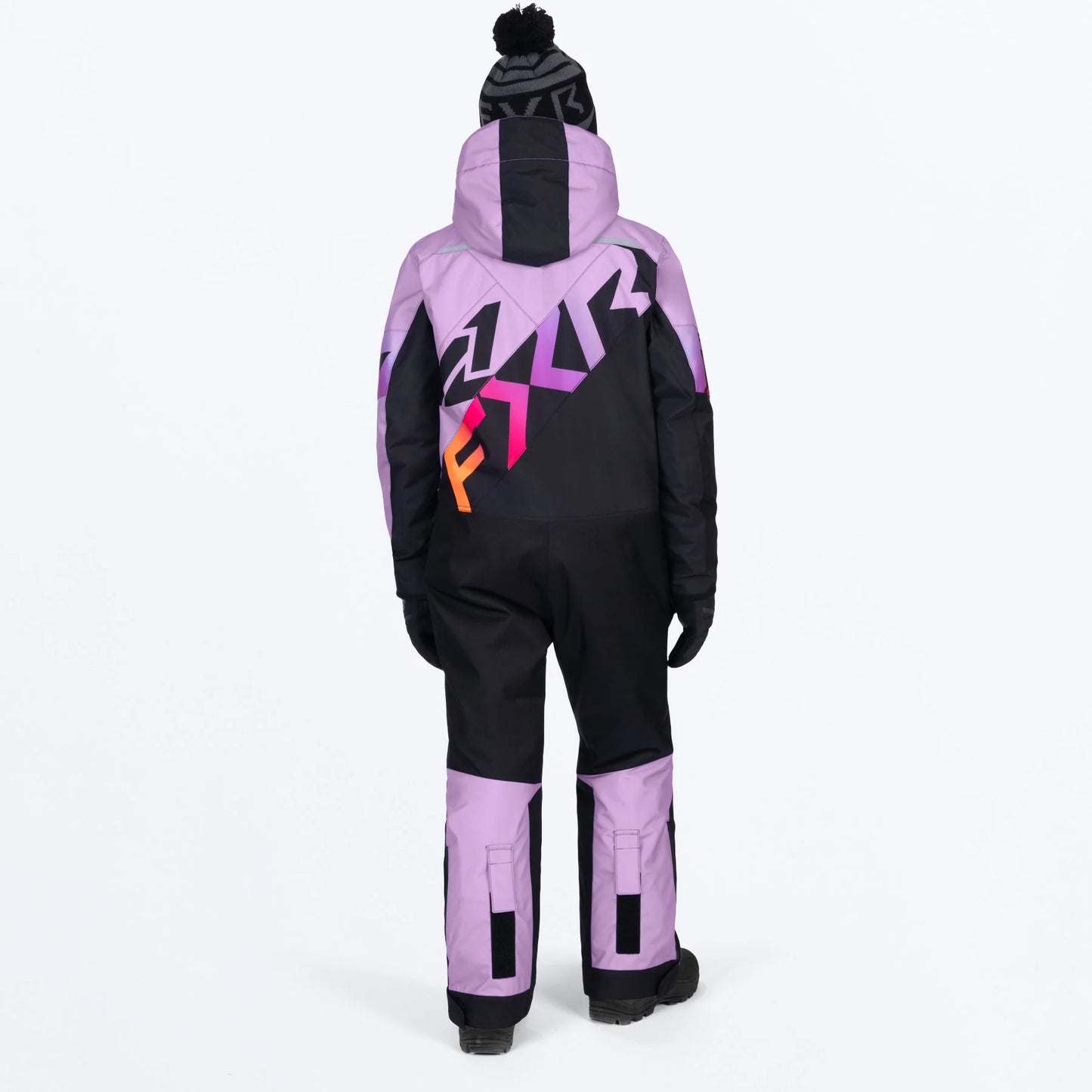 FXR Cold Cross CX Monosuit Children's Black/Lilac Glow Size 2