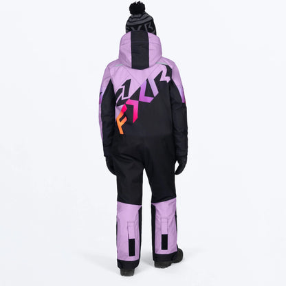 FXR Cold Cross CX Monosuit Children's Black/Lilac Glow Size 2