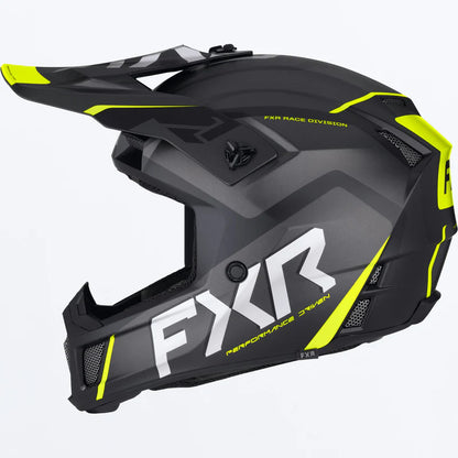 FXR Clutch Evo Helmet Black and HiVis Size L