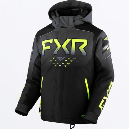 FXR Helium Jacket Children's Black/Char Fade/HiVis Size 6