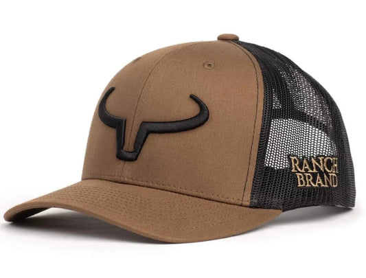 Brown Black Mesh Cap with Logo Black