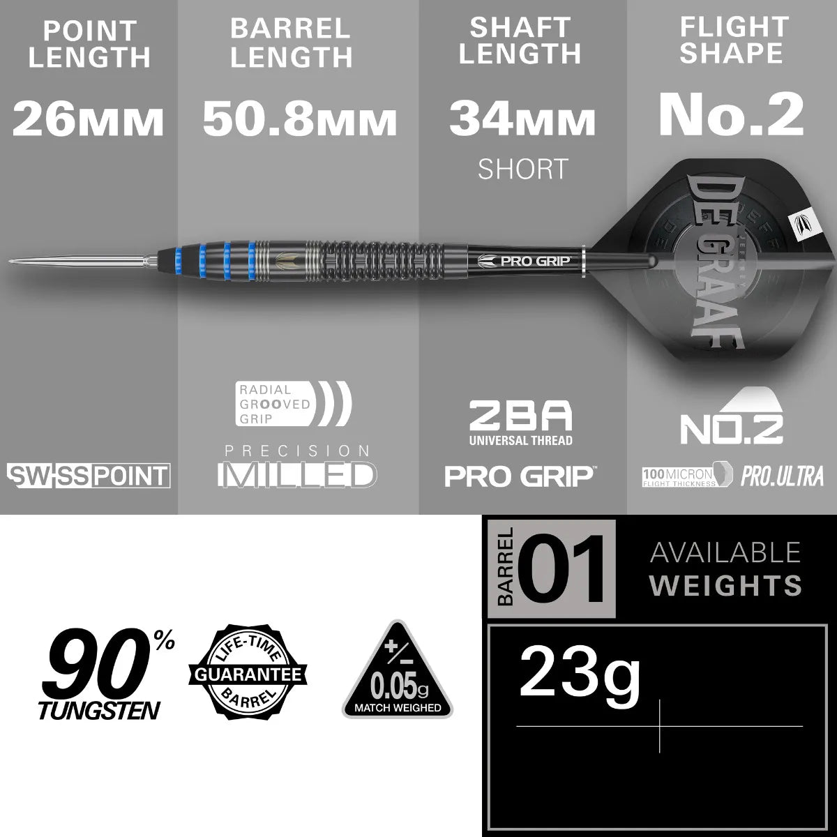 Target Darts Jeffery de Graaf Gen One Dart Dart Set 23 g
