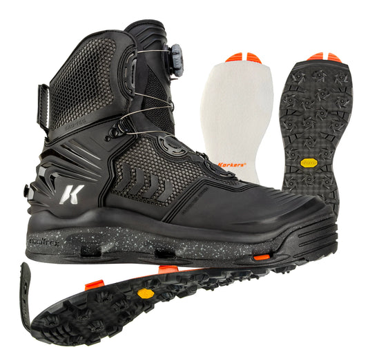 Korkers River Ops BOA Boot Felt & Vibram Size 9