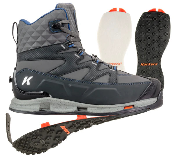 Korkers Bantam Lite Felt and Kling-On Soles Men's Size 13