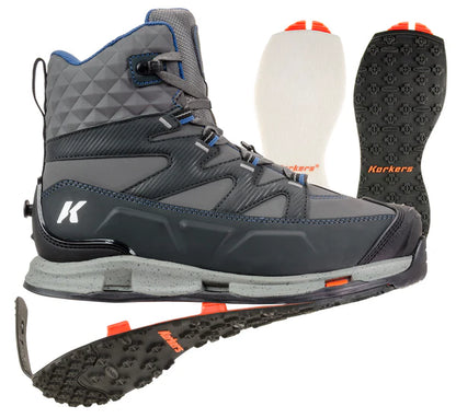 Korkers Bantam Lite Felt and Kling-On Soles Men's Size 13