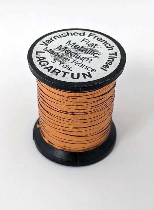 Lagartun French Varnished Flat Tinsel Medium Copper 5yd