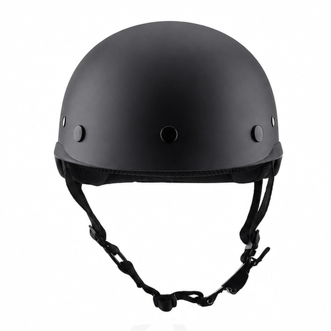 Classic QR Beanie Helmet with Visor in Dull Black
