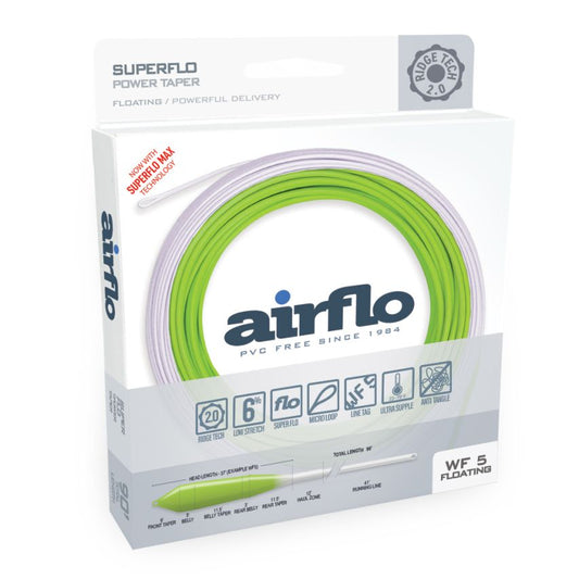 Airflo Superflo Ridge 2.0 Power Taper Chartreuse/White WF7