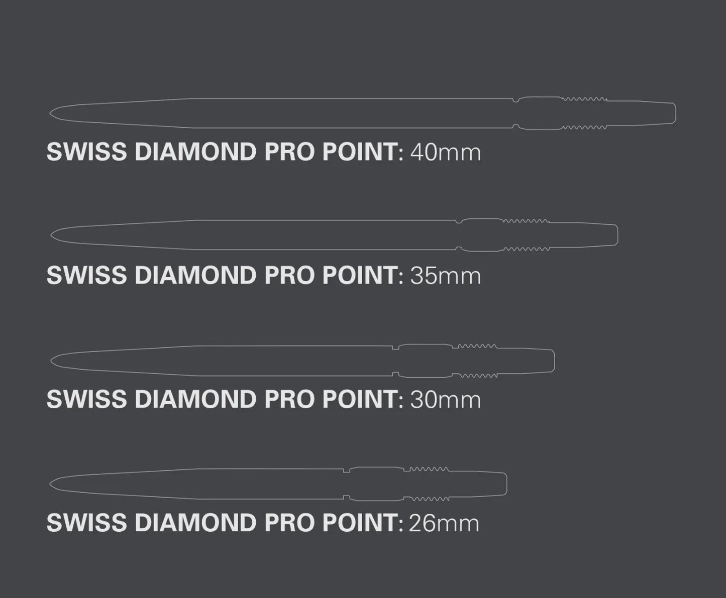 Target Darts Diamond Pro Points Black 32 mm