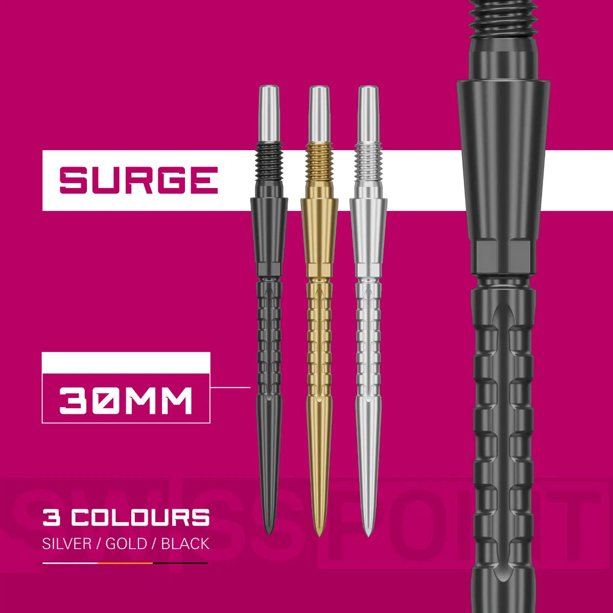Target Darts Swiss Storm Surge Points Black 30 mm