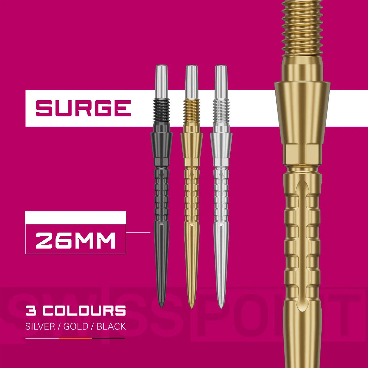 Target Darts Swiss Storm Surge Points Gold 26 mm